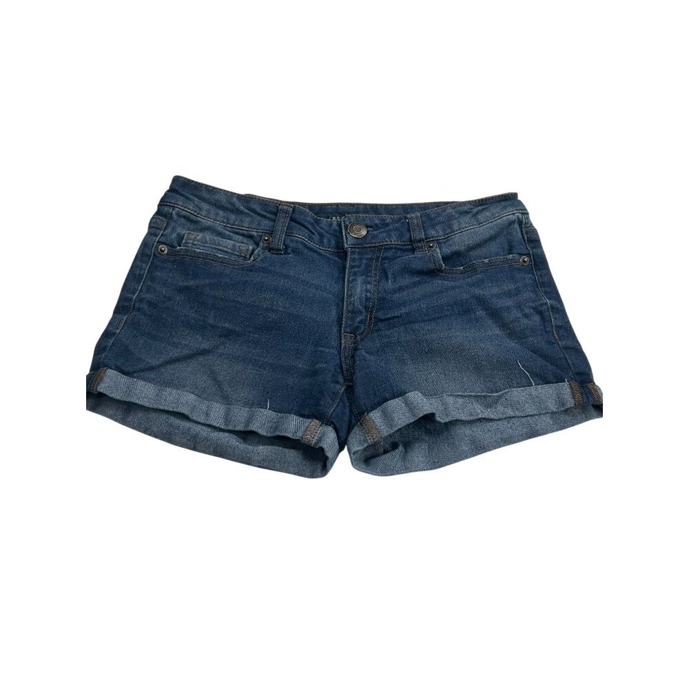 Aeropostale Womens Denim Midi Shorts Size 2 Blue Cotton Blend Casual Summer